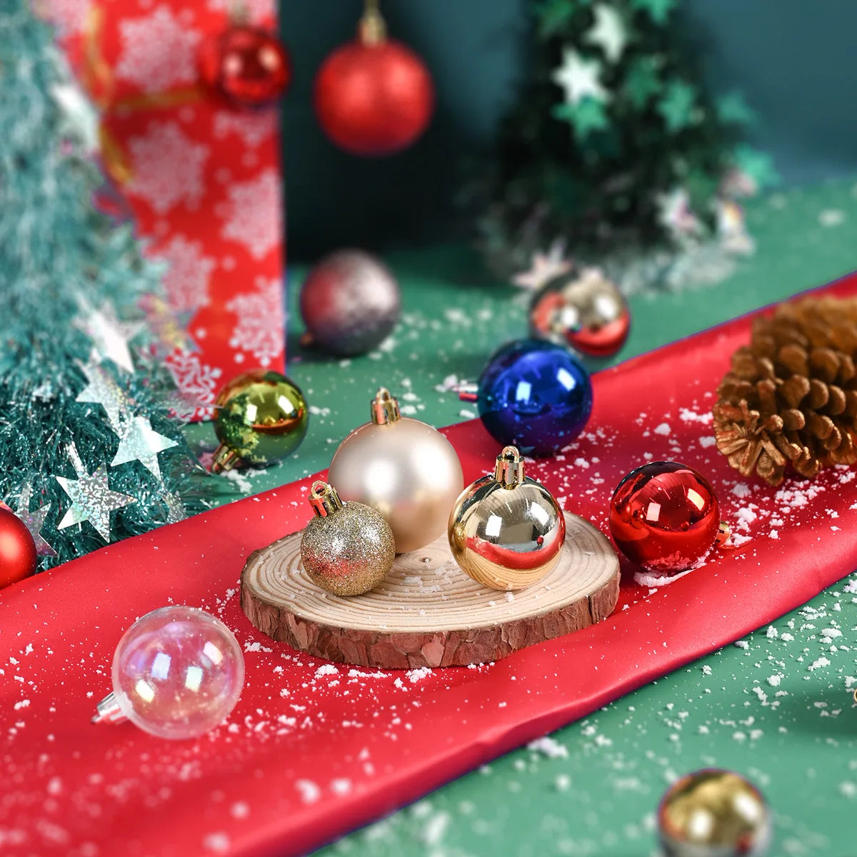 Kerstballen set 24 stuks – 3cm kerstboom versiering in diverse kleuren