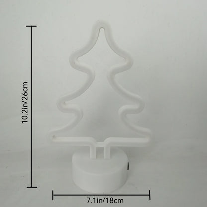 Kerst lamp neon kerstboom LED tafeldecoratie met USB en batterijen
