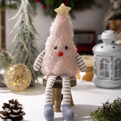 Kerst knuffel kerstboom pop langbenig pluche ornament