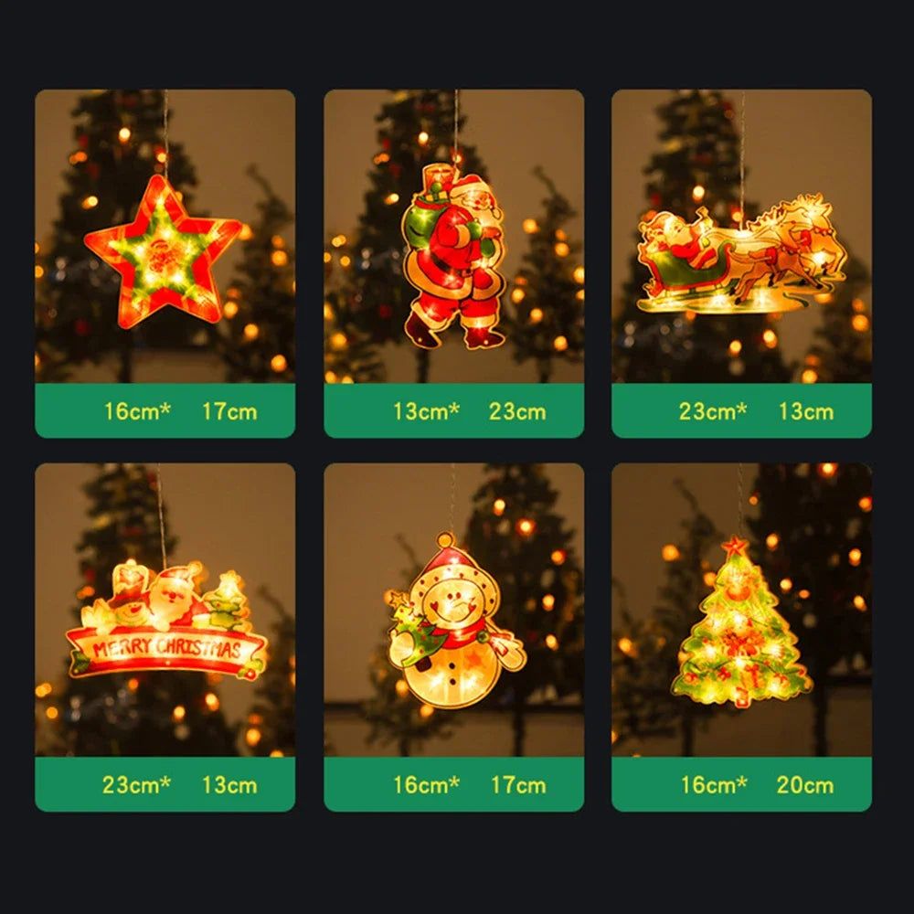 Kerst lamp LED raamdecoratie – sfeervolle hanglamp met zuignap voor binnen