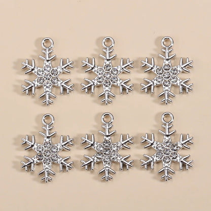 Kerst hanger sneeuwvlok charme met parel en zirkonia – 10 stuks - diverse kleuren en opties