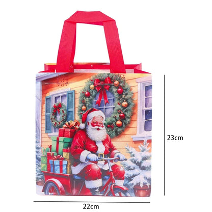 Kerst cadeau verpakking – Herbruikbare stoffen tas met kerstman of sneeuwpop ontwerp