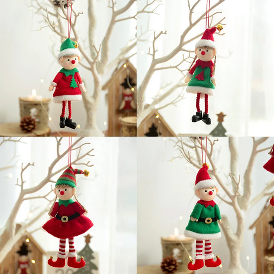 Kerst pop elf pluche decoratie voor boom en feestelijke aankleding