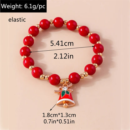 Kerst armband met kralen, rendier en kerstboom bedels voor dames