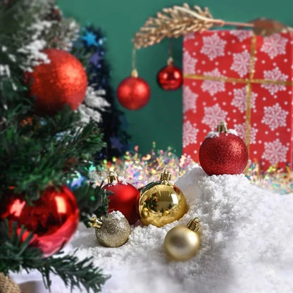 Kerstballen set 24 stuks – stevige kunststof ballen in effen kleuren