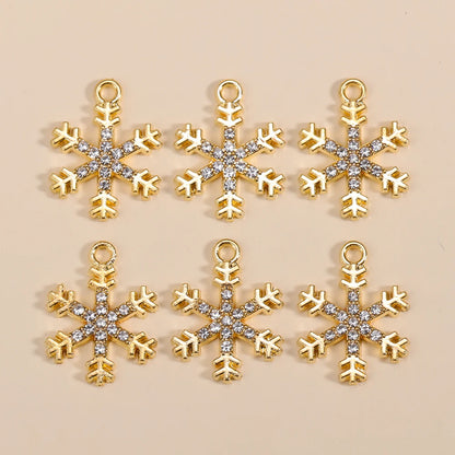 Kerst hanger sneeuwvlok charme met parel en zirkonia – 10 stuks - diverse kleuren en opties