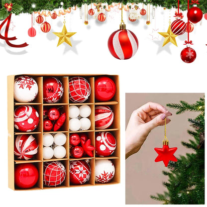 Kerstballen set 42 stuks – kunststof kerstdecoratie Ø6 cm
