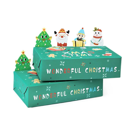 Kerst cadeauverpakking cartoon snoepdoosjes voor feest en lekkernijen