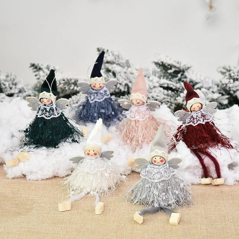 Kerst pop elf engel decoratie voor feestelijke huisversiering