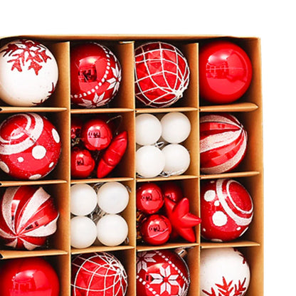 Kerstballen set 42 stuks – kunststof kerstdecoratie Ø6 cm