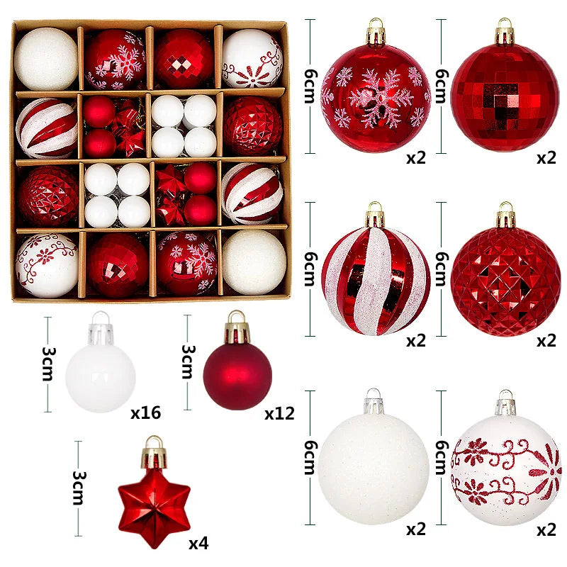 Luxe Kerstballen set met Sneeuwvlokken en Feestelijke Decoratie