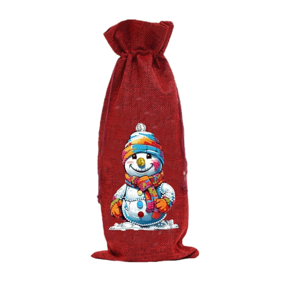 Diamond Painting Kerst Wijnfles Tas - Feestelijke Decoratie