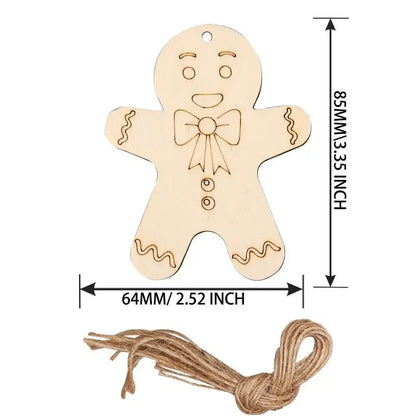 Houten figuur om zelf te kleuren/schilderen kerstboom hanger decoratie