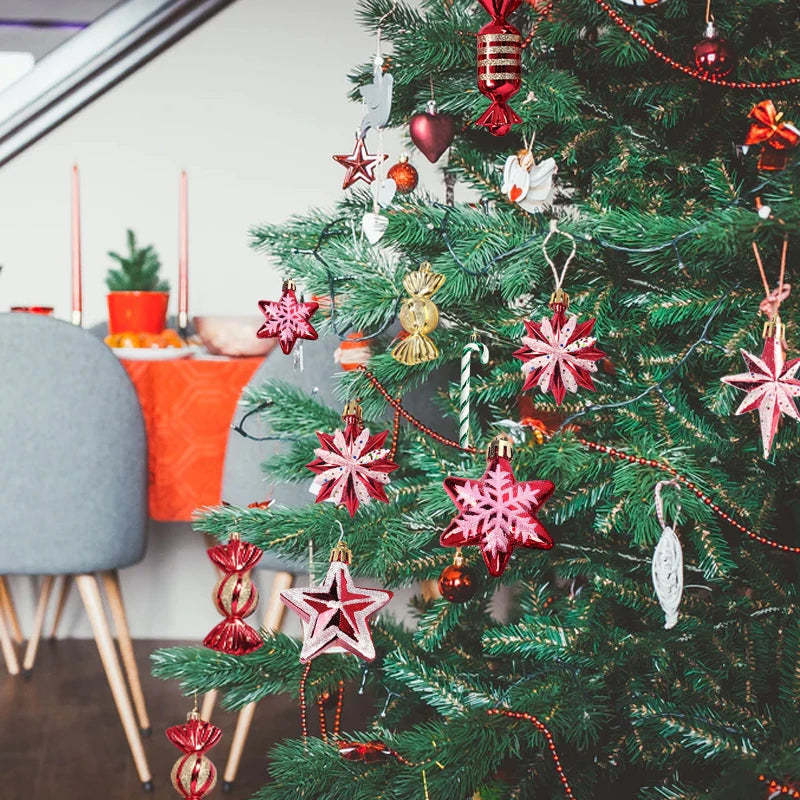 Kersthanger met Snoepstokken en Sneeuwvlokken – Feestelijke Decoratie