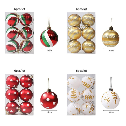 Kerstballen set glitter goud wit rood – 6cm kerstboom decoratie