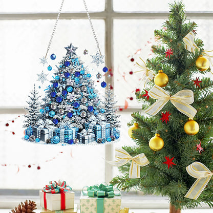 Diamond Painting Kerstkrans raam- en wandhanger met strass steentjes