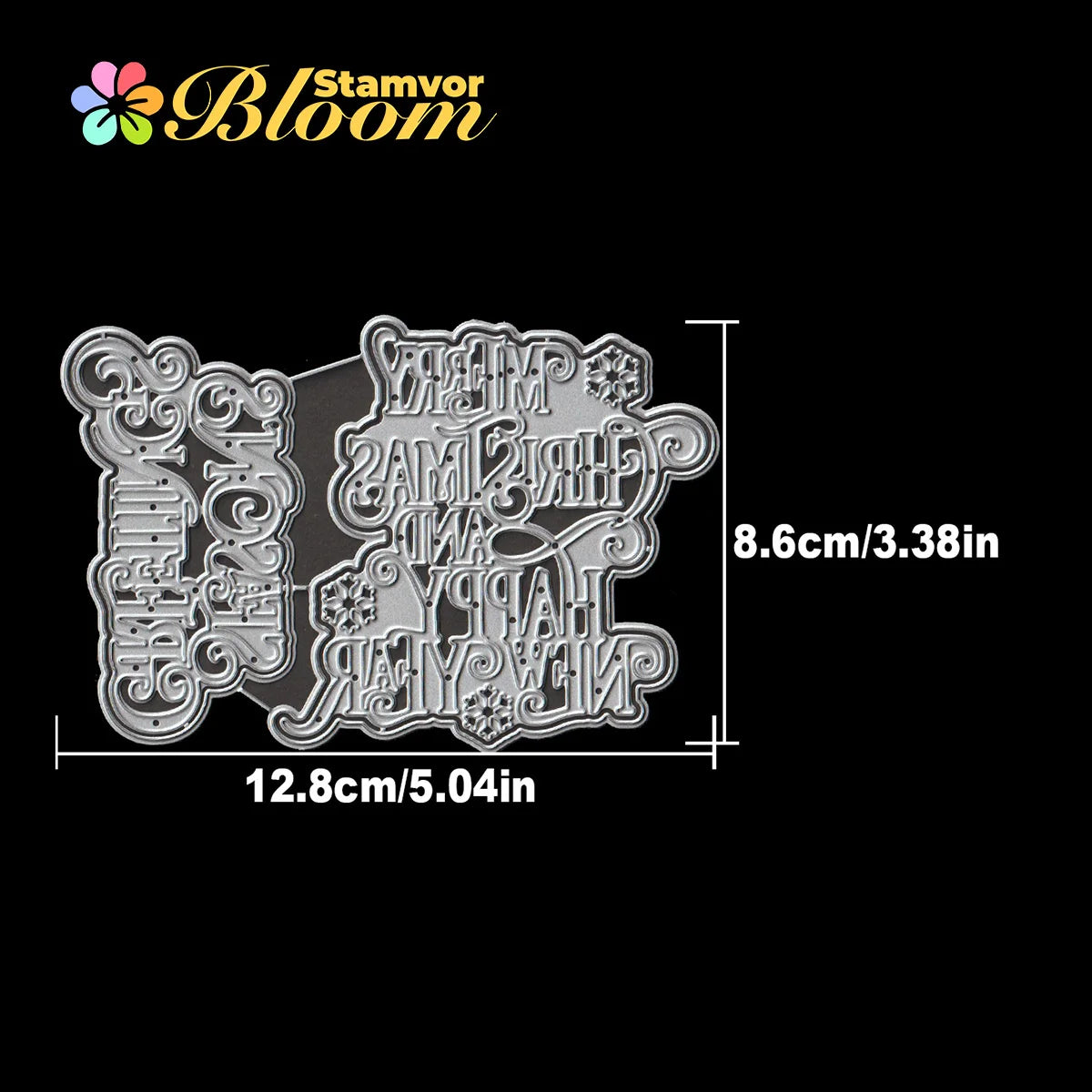 Snijmal Kerstlagen SEASONS GREETINGS en MERRY CHRISTMAS voor kaarten