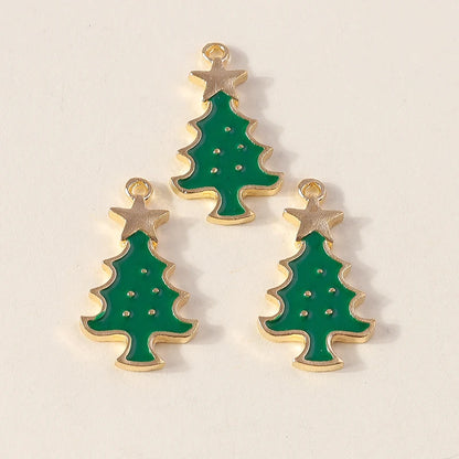 Kersthanger voor ketting of armband kerstboom rendier bel sneeuwpop hanger set - 10 stuks