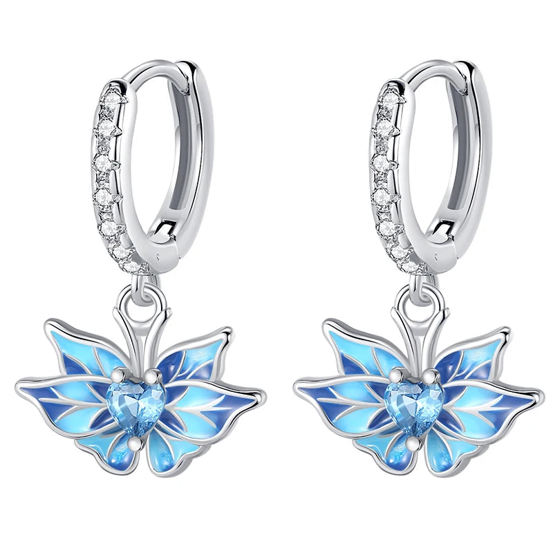 Kerst oorbellen 925 zilver sneeuwvlok met fonkelende zirkonia