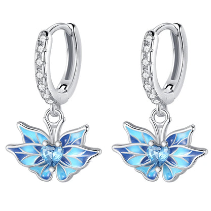 Kerst oorbellen 925 zilver sneeuwvlok met fonkelende zirkonia