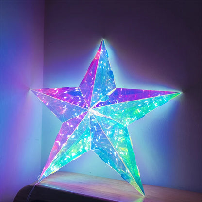 Kerst boomtopper ster met multicolor LED verlichting USB gevoed