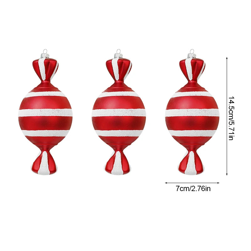 Kerstballen set – Grote Lolly & Rood-Wit Suikerstok Hangers voor Kerstboom