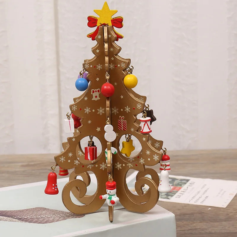 Opvouwbare Kerstboom – Houten DIY Kerstdecoratie voor Kinderen 19x14cm