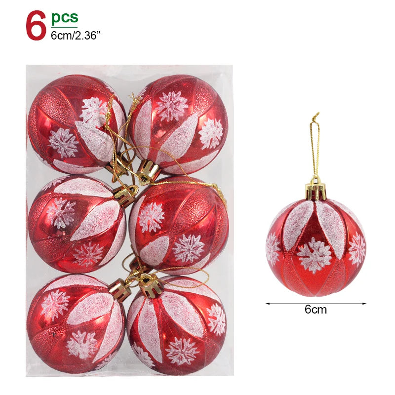 Kerstballen set rood, groen, wit en goud 6 stuks 6 cm voor kerstboomdecoratie