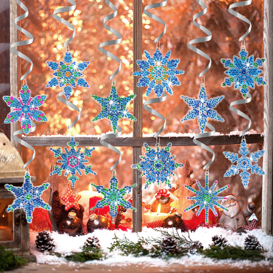 Diamond Painting Kersthangers Acryl Set van 12 Stuks – Feestelijke Decoratie - XZ006
