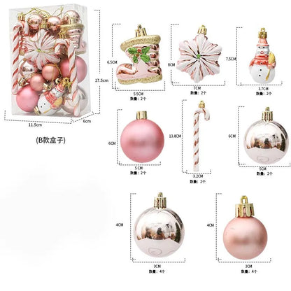 Kerstballen set 20 of 29-delig met zuurstokken, dennenappels en ornamenten