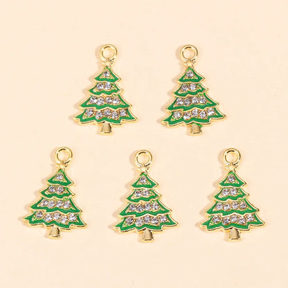 Kerst hangers zirkonia kerstboom bedels voor sieraden en cadeaus - 10 stuks
