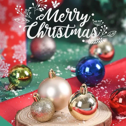 Kerstballen set 24 stuks – stevige kunststof ballen in effen kleuren