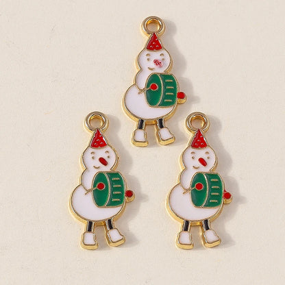 Kersthanger voor ketting of armband sneeuwpop emaille bedels 20 stuks