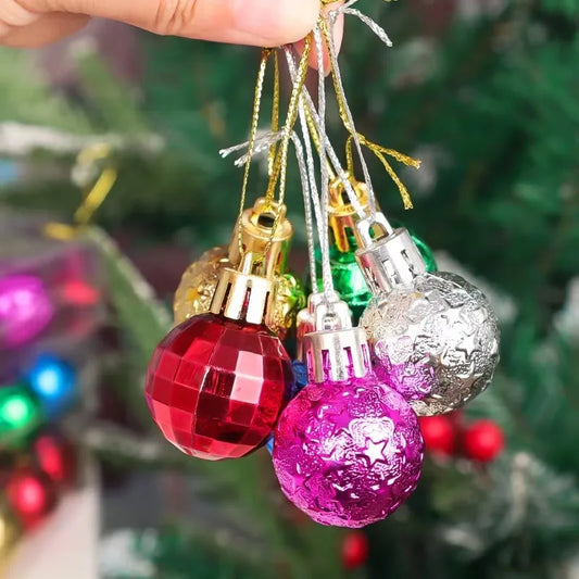 Kerstballen set mini 3CM – kleurrijke kerstdecoratie voor boom en huis