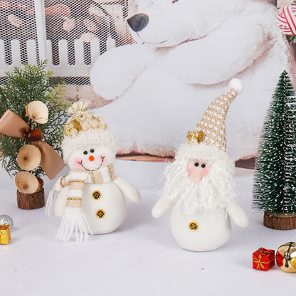 Kerst pop witte kerstman en sneeuwman pluche ornament voor boom en decoratie