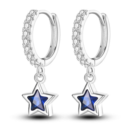 Kerst oorbellen 925 zilver sneeuwvlok met fonkelende zirkonia