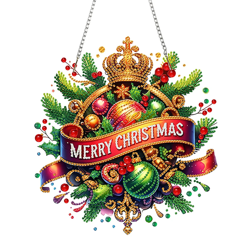 Diamond Painting Kerstkrans Wand- en Deurdecoratie Pakket