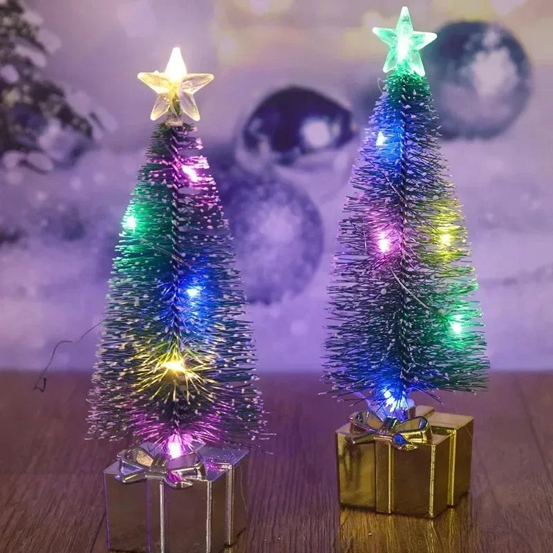 Kerst lamp kleurrijke mini kerstboom met LED kaarslicht voor sfeervolle decoratie