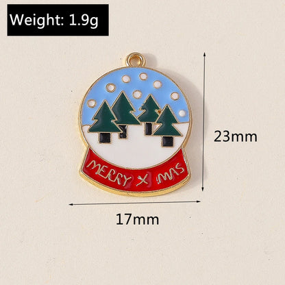 Kersthanger voor ketting of armband kerstboom rendier bel sneeuwpop hanger set - 10 stuks