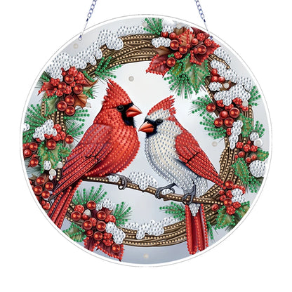 Diamond Painting Kerstkrans raamdecoratie met strass steentjes