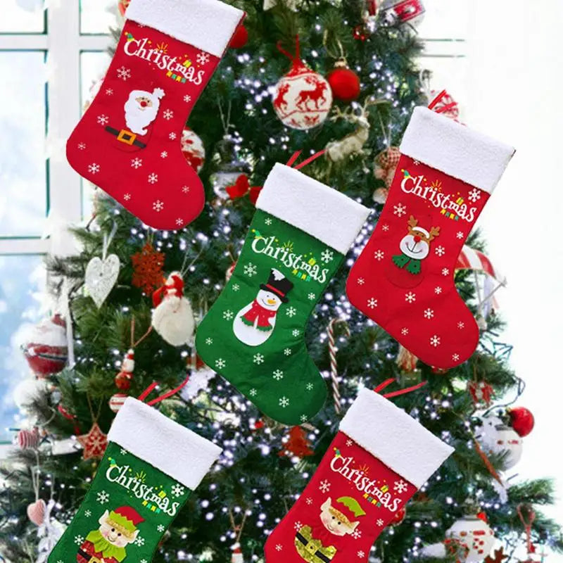 Kerst sok (decoratief) Merry Christmas hangende sok – rustieke feestversiering voor haard of kerstboom