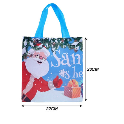 Kerst cadeau verpakking – Herbruikbare stoffen tas met kerstman of sneeuwpop ontwerp