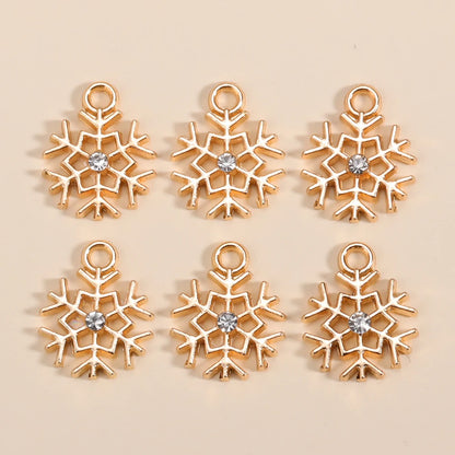 Kerst hanger sneeuwvlok charme met parel en zirkonia – 10 stuks - diverse kleuren en opties