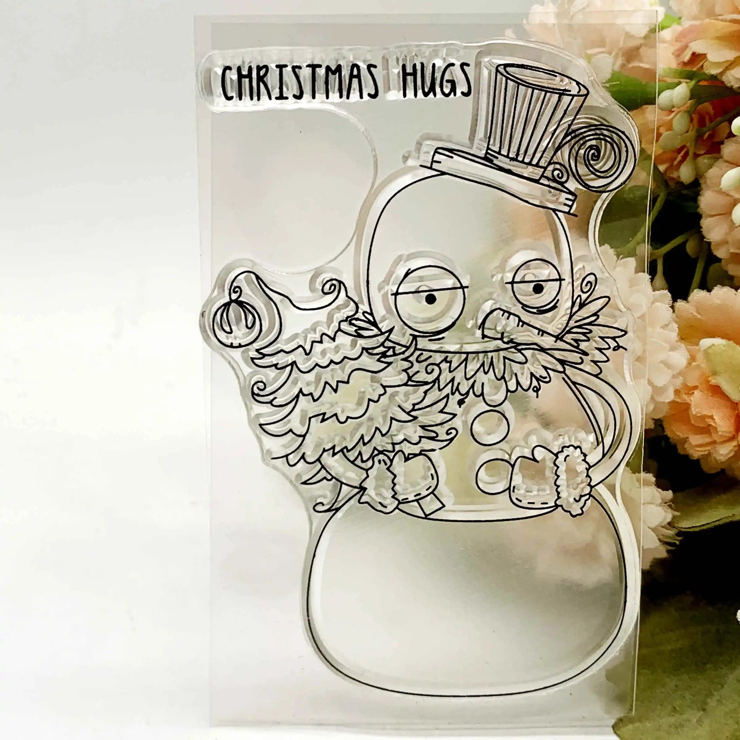 Stempel Kerst sneeuwpop transparant siliconen voor kaarten en scrapbooking