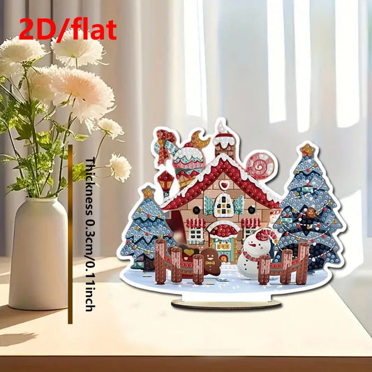 Diamond Painting Tafel ornament kerst set met unieke acryl steentjes - GH045