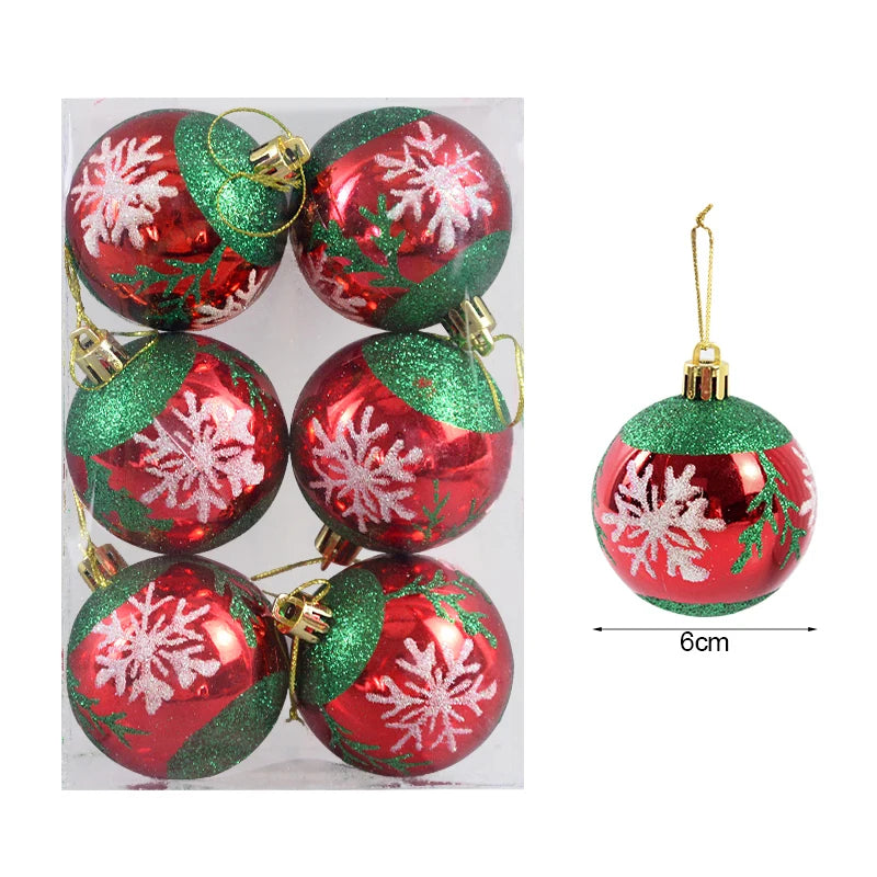 Kerstballen set rood, groen, wit en goud 6 stuks 6 cm voor kerstboomdecoratie