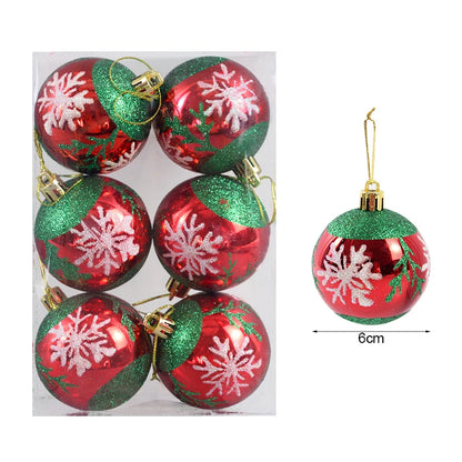Kerstballen set rood, groen, wit en goud 6 stuks 6 cm voor kerstboomdecoratie