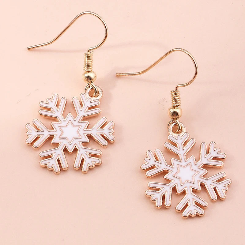 Kerst oorbellen sneeuwvlok rendier kerstboom en kerstman hangers
