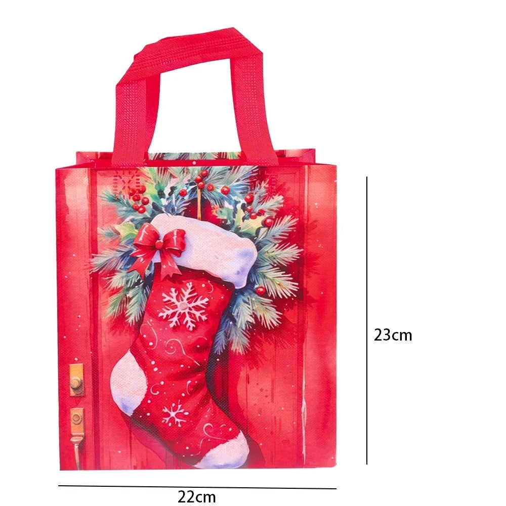 Kerst cadeau verpakking – Herbruikbare stoffen tas met kerstman of sneeuwpop ontwerp