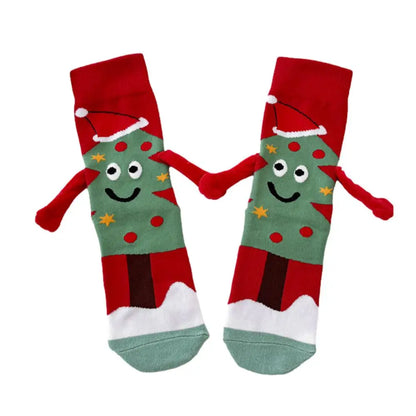 Kerstsok met magneet – creatieve kerstboom en kerstman sokken cadeau